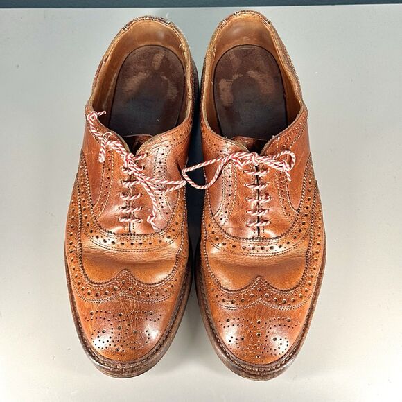 Allen Edmonds McTavish Shoes Brown Wingtip Leather Dress Dainite Mens Size 9 D main image 9